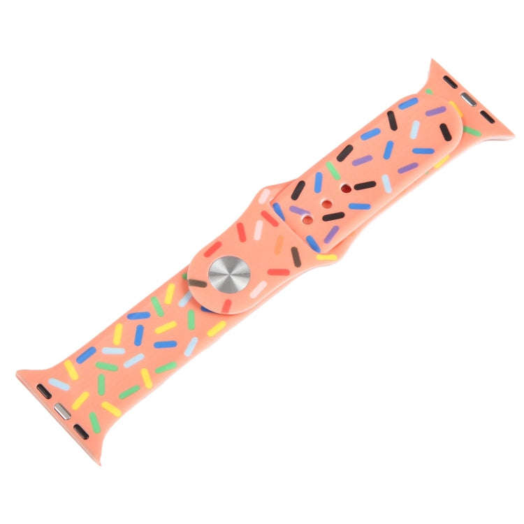 Rainbow Raindrops Silicone Watch Band For Apple Watch 3 42mm(Orange)