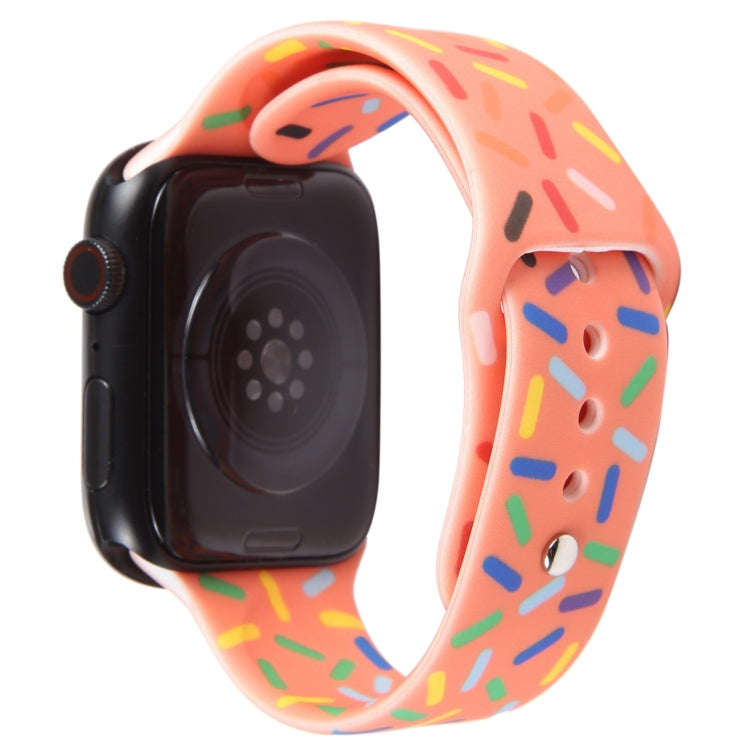 Rainbow Raindrops Silicone Watch Band For Apple Watch 3 42mm(Orange)