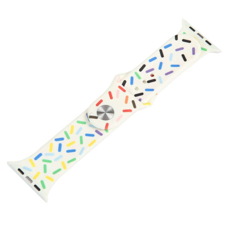 Rainbow Raindrops Silicone Watch Band For Apple Watch 42mm(Beige)
