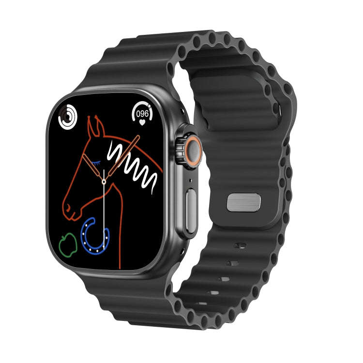 WS-E9 Ultra 2.2 inch IP67 Waterproof Ocean Silicone Band Smart Watch, Support Heart Rate / NFC(Bl...