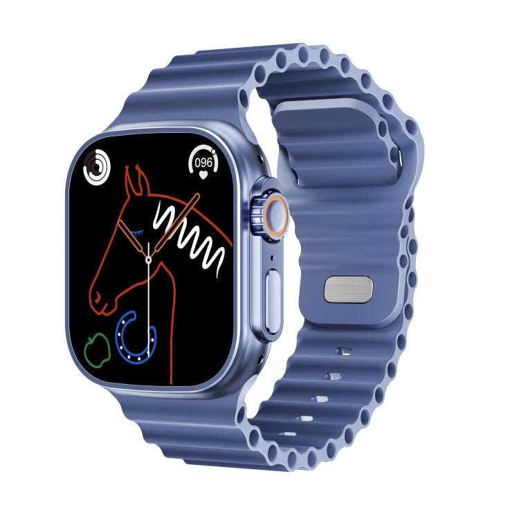 WS-E9 Ultra 2.2 inch IP67 Waterproof Ocean Silicone Band Smart Watch, Support Heart Rate / NFC(Blue)