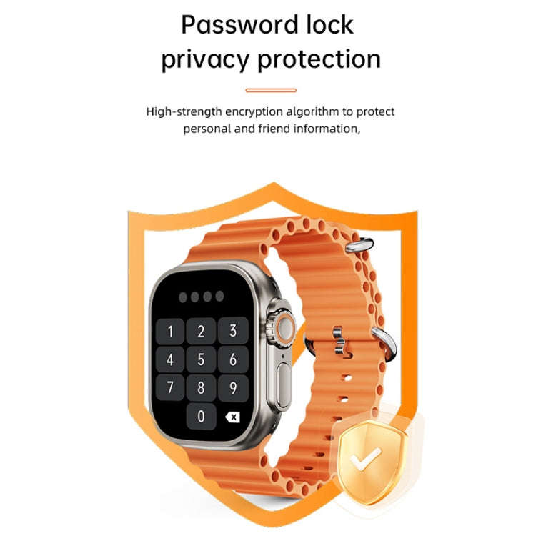 WS-E9 Ultra 2.2 inch IP67 Waterproof Ocean Silicone Band Smart Watch, Support Heart Rate / NFC(Bl...