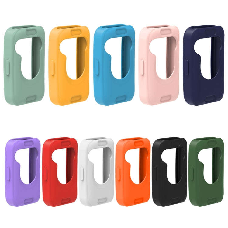 For Huawei Band 8 Silicone Protective Case + Silicone Watch Band Kit(White)
