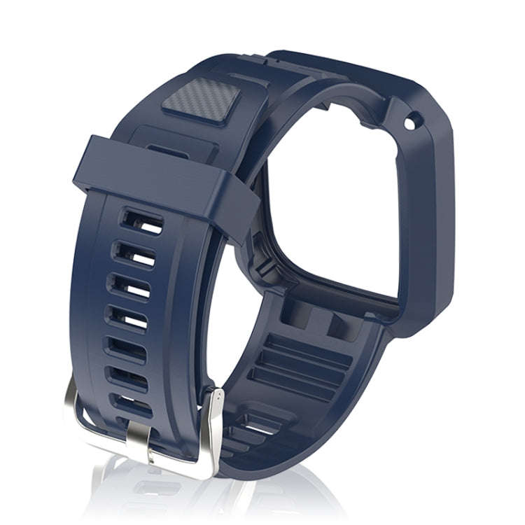 For Redmi Watch 3 Carbon Fiber Texture Integrated Silicone Watch Band(Blue)