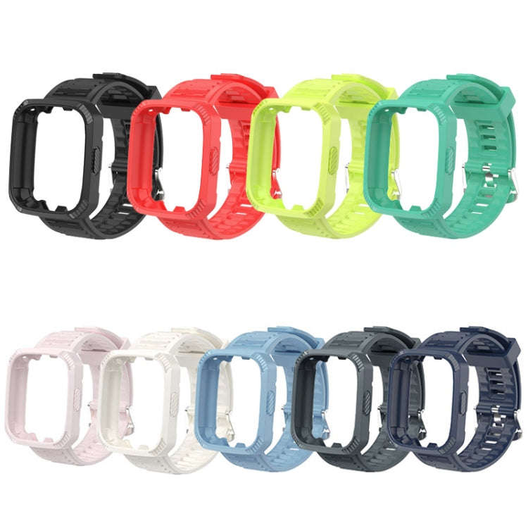 For Redmi Watch 3 Carbon Fiber Texture Integrated Silicone Watch Band(Blue)
