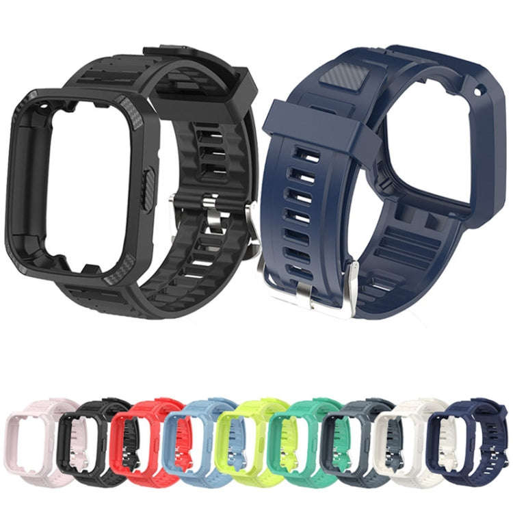 For Redmi Watch 3 Carbon Fiber Texture Integrated Silicone Watch Band(Blue)