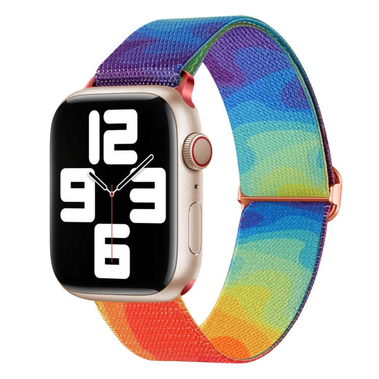 For Apple Watch Ultra 49mm Painted Pattern Nylon Replacement Watch Band(Liquid Colorful)