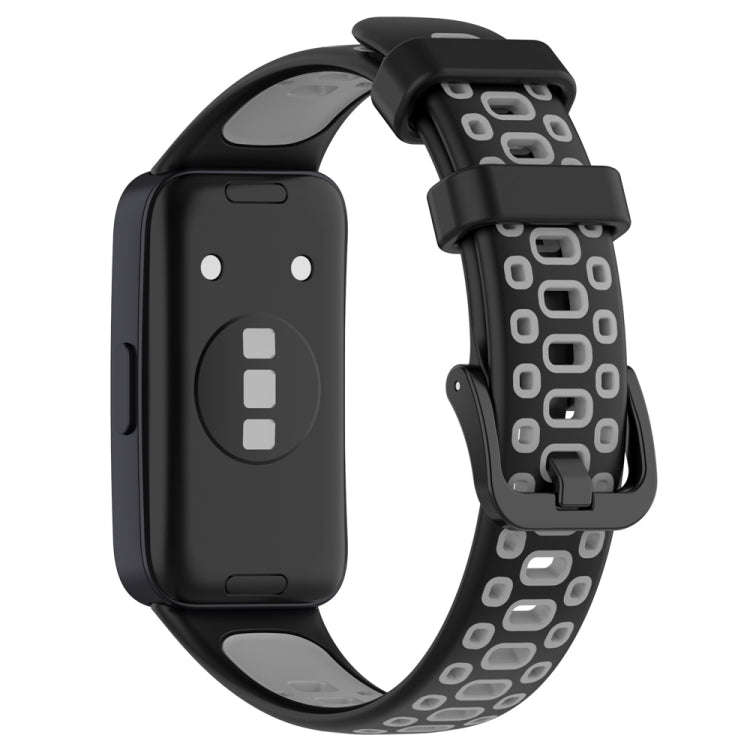 For Huawei Band 10 / 9 / 8 Two Color Silicone Watch Band(Black Grey)
