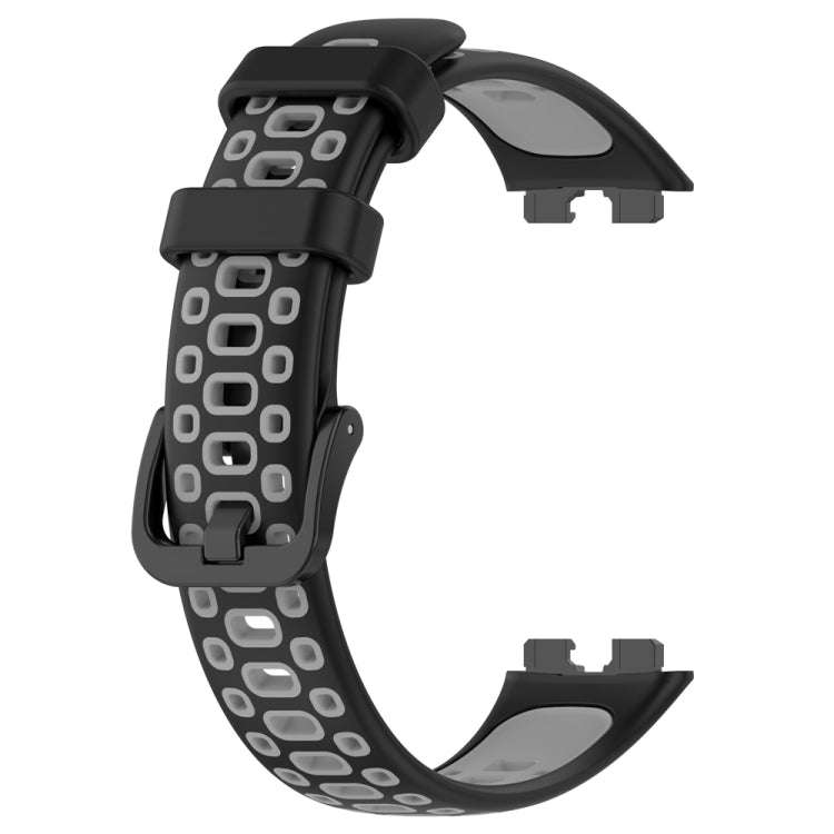 For Huawei Band 10 / 9 / 8 Two Color Silicone Watch Band(Black Grey)