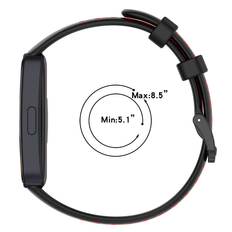 For Huawei Band 10 / 9 / 8 Two Color Silicone Watch Band(Black White)