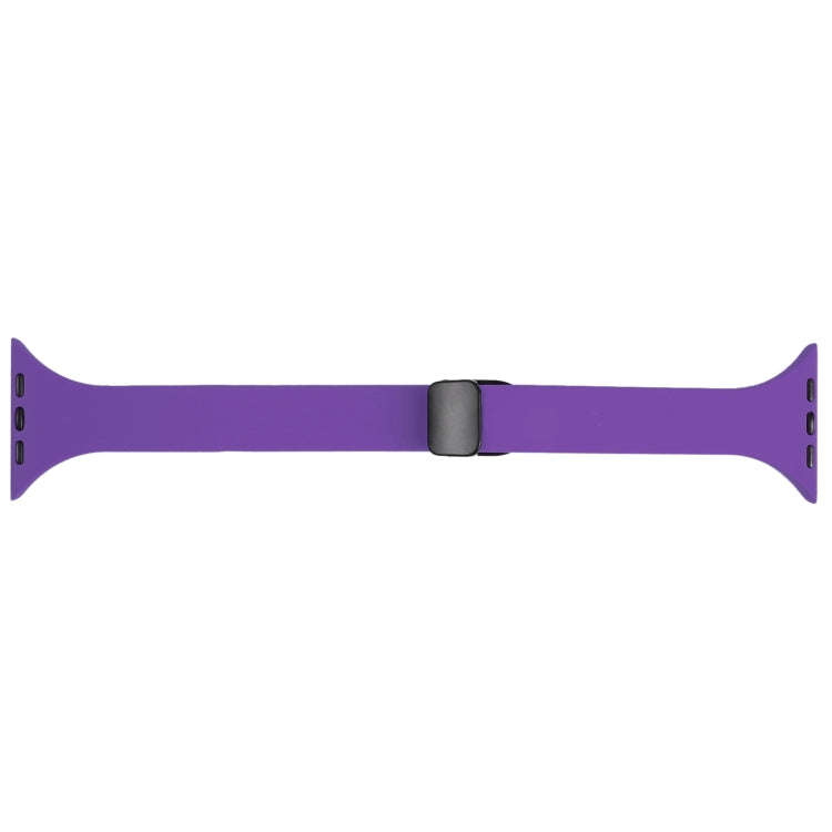 For Apple Watch Series 8 41mm Magnetic Buckle Slim Silicone Watch Band(Dark Purple)