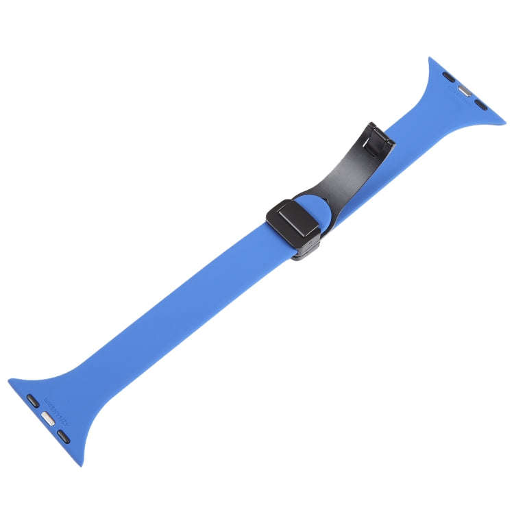 For Apple Watch Series 8 45mm  Magnetic Buckle Slim Silicone Watch Band(Royal Blue)