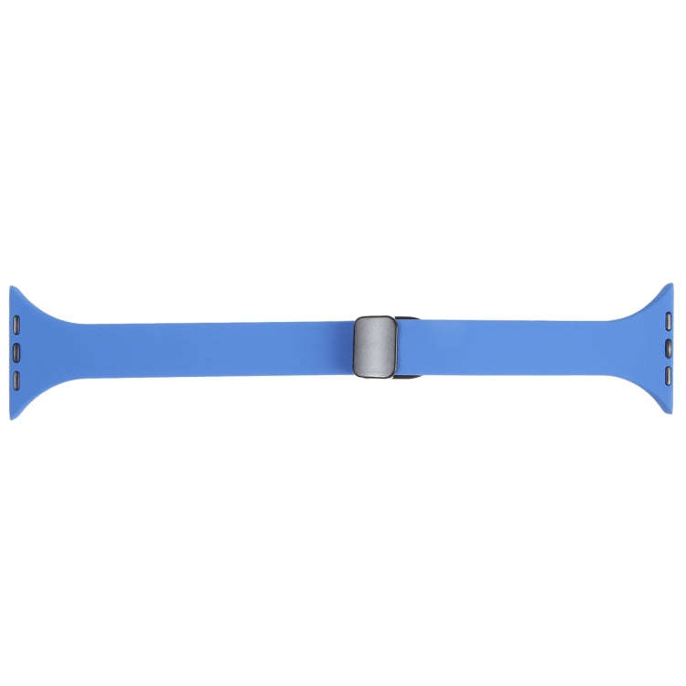 For Apple Watch SE 2022 44mm Magnetic Buckle Slim Silicone Watch Band(Royal Blue)