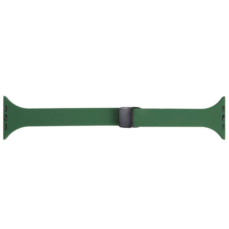 For Apple Watch Series 6 40mm Magnetic Buckle Slim Silicone Watch Band(Alfalfa Grass)