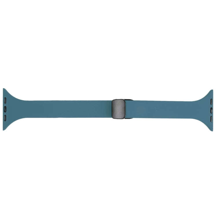 For Apple Watch Series 5 40mm Magnetic Buckle Slim Silicone Watch Band(Light Green)
