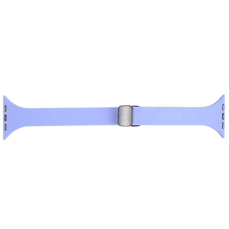 For Apple Watch Series 4 40mm Magnetic Buckle Slim Silicone Watch Band(Light Purple)