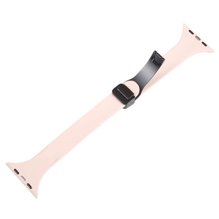 For Apple Watch Series 4 40mm Magnetic Buckle Slim Silicone Watch Band(Pink)