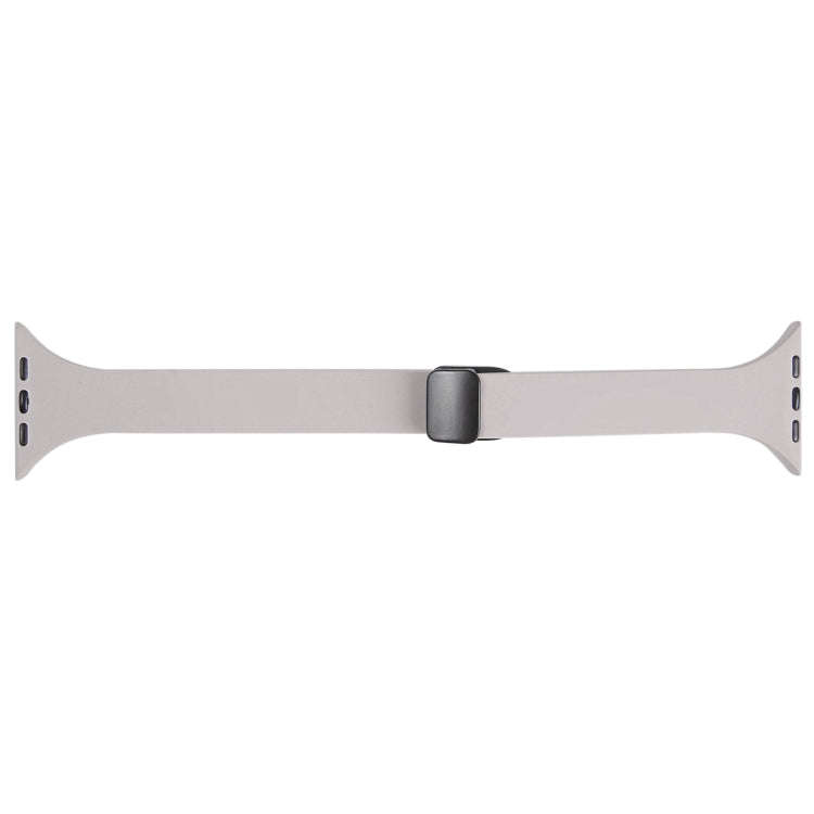 For Apple Watch Series 4 40mm Magnetic Buckle Slim Silicone Watch Band(Rock Grey)