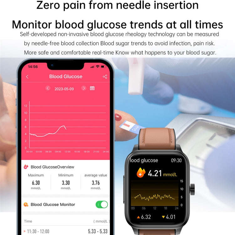 ET540 1.91 inch IP67 Waterproof Silicone Band Smart Watch, Support ECG / Non-invasive Blood Gluco...