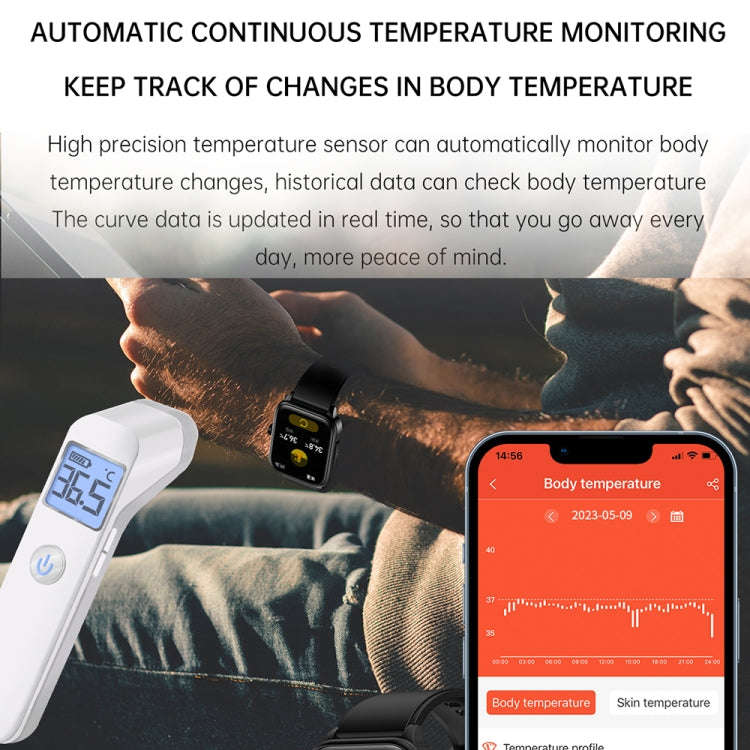 ET540 1.91 inch IP67 Waterproof Silicone Band Smart Watch, Support ECG / Non-invasive Blood Gluco...