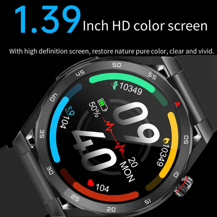 ET450 1.39 inch IP67 Waterproof Silicone Band Smart Watch, Support ECG / Non-invasive Blood Gluco...
