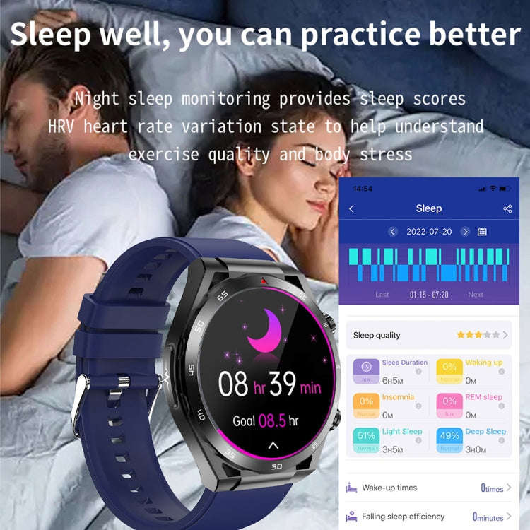 ET450 1.39 inch IP67 Waterproof Silicone Band Smart Watch, Support ECG / Non-invasive Blood Gluco...