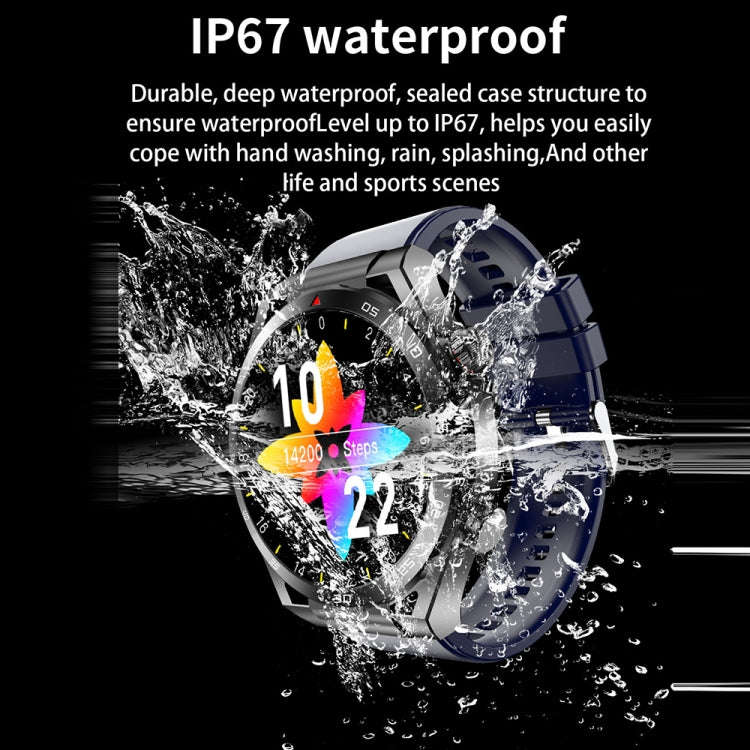 ET450 1.39 inch IP67 Waterproof Silicone Band Smart Watch, Support ECG / Non-invasive Blood Gluco...