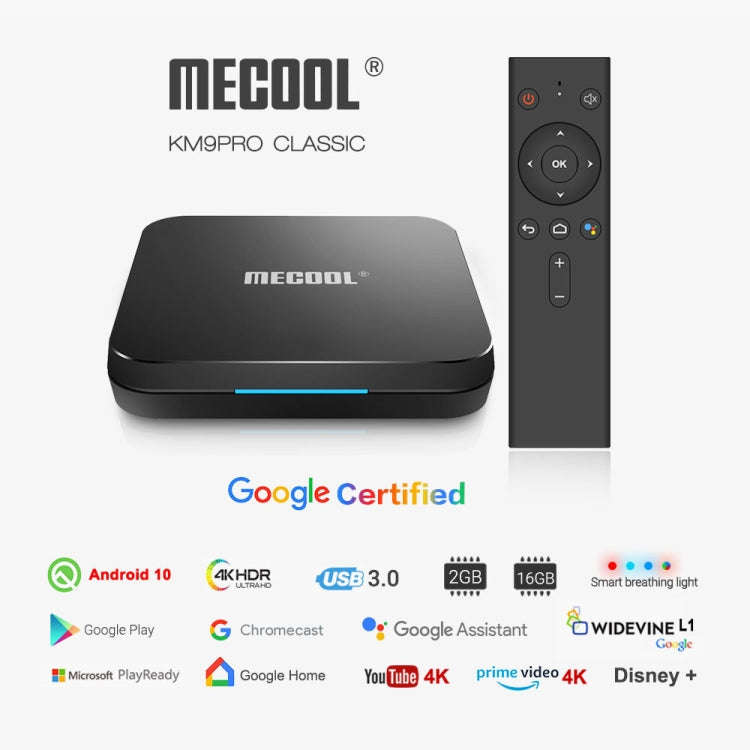 MECOOL KM9 Pro 4K Ultra HD Smart Android 10.0 Amlogic S905X2 TV Box with Remote Controller, 2GB+1...