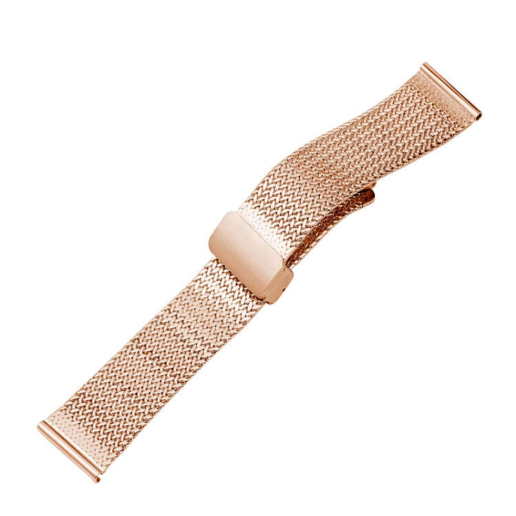 For Apple Watch Series 3 38mm Magnetic Buckle Herringbone Mesh Metal Watch Band(Rose Gold)