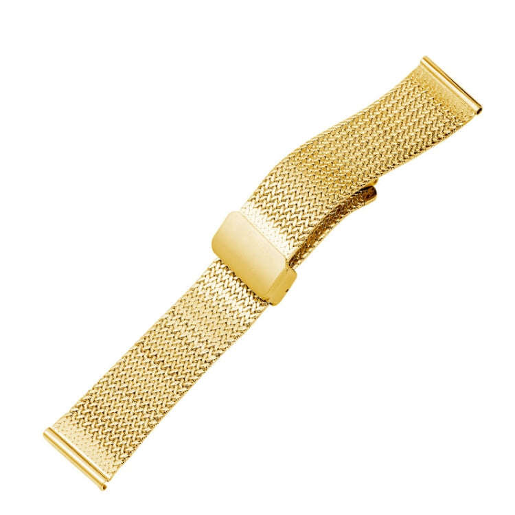 For Apple Watch Series 3 42mm Magnetic Buckle Herringbone Mesh Metal Watch Band(Gold)