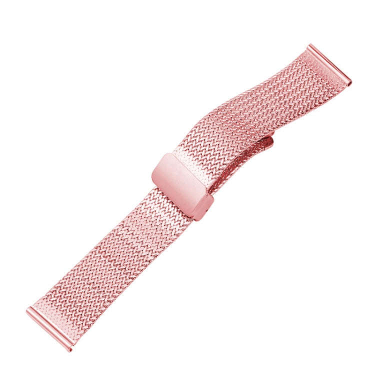 22mm Magnetic Buckle Herringbone Mesh Metal Watch Band for Samsung Galaxy Watch(Pink)