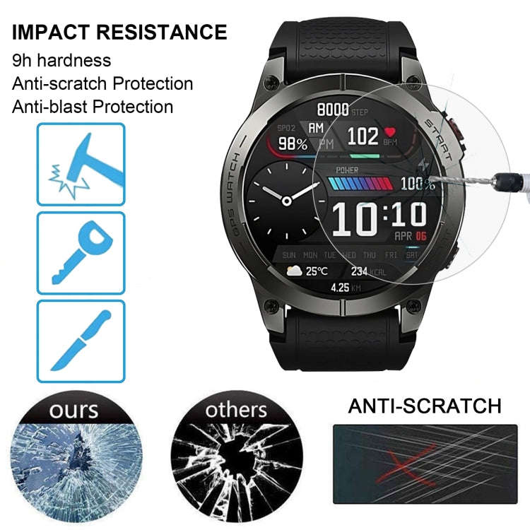 For Zeblaze Stratos 3 10pcs 0.26mm 2.5D 9H Tempered Glass Film Watch Screen Protector