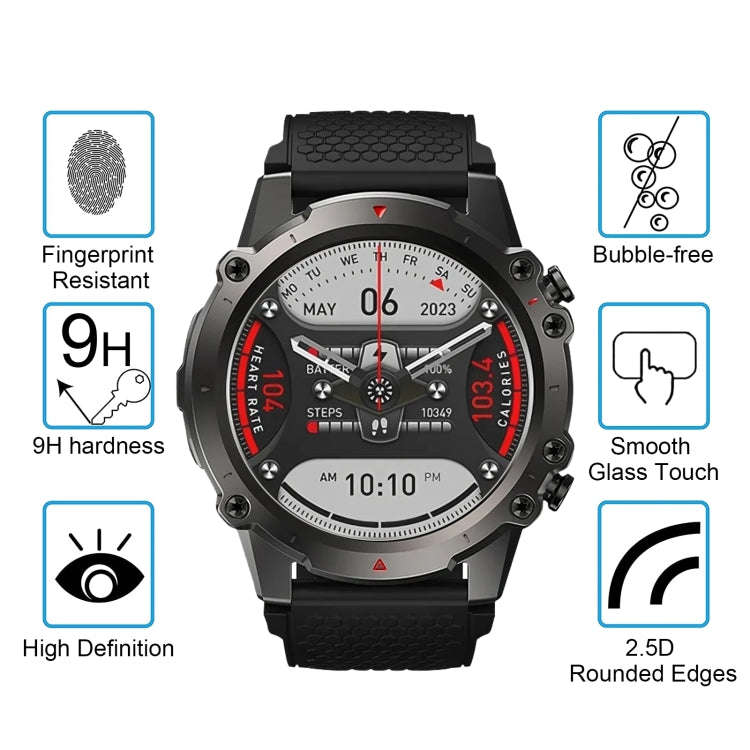 For Zeblaze Vibe 7 Lite 10pcs 0.26mm 2.5D 9H Tempered Glass Film Watch Screen Protector