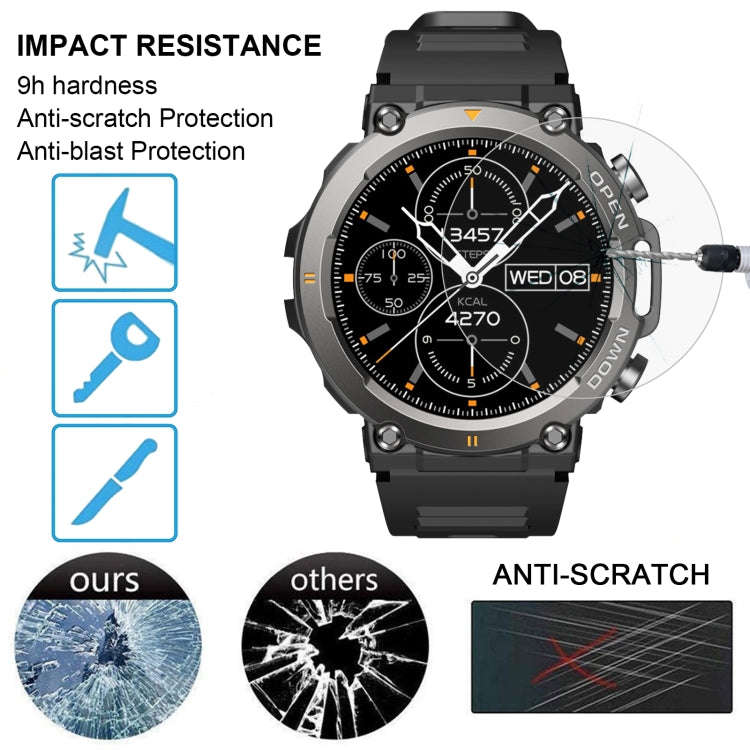 For Zeblaze Vibe 7 50pcs 0.26mm 2.5D 9H Tempered Glass Film Watch Screen Protector