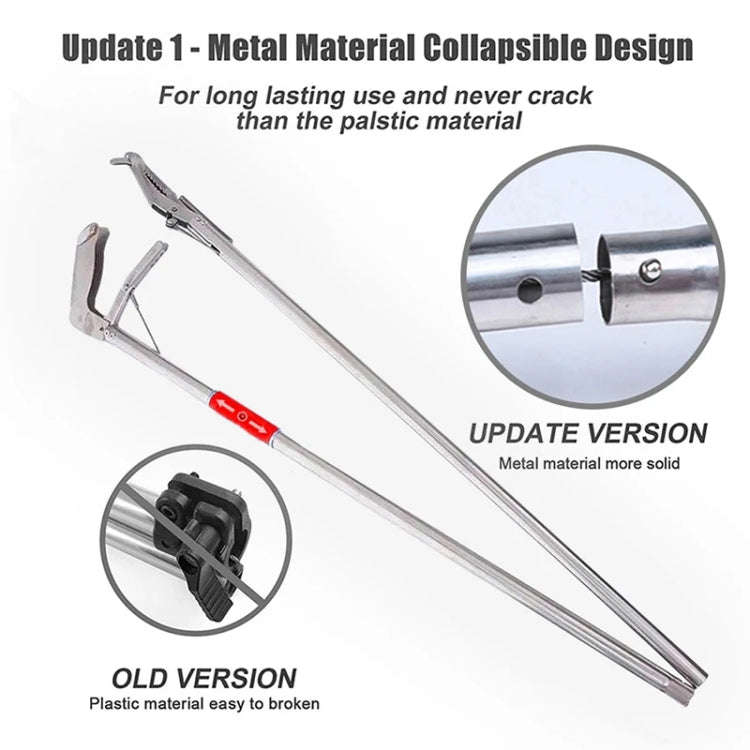 Foldable Multipurpose Stainless Steel Eel Loach Clamp Grab Tool, Length:1.5m