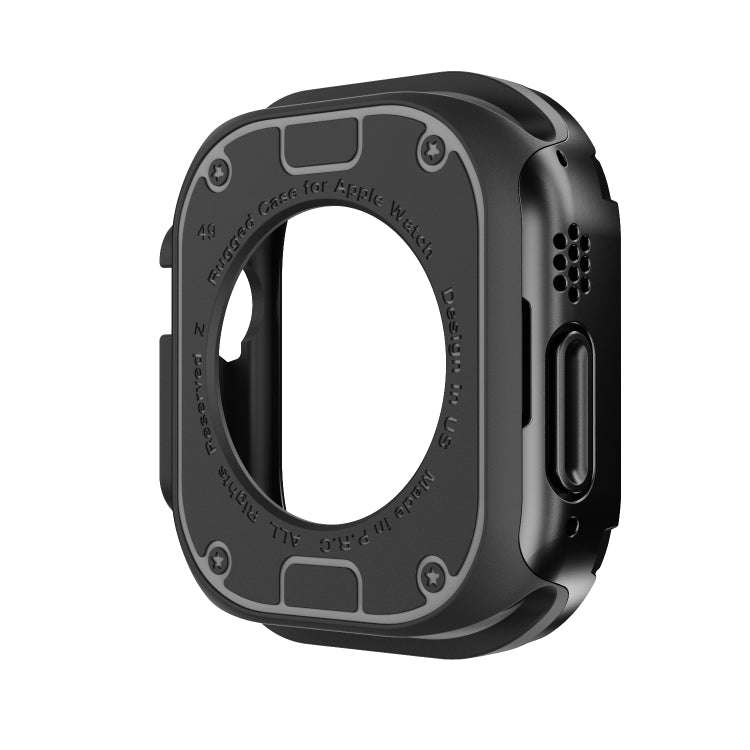 For Apple Watch Ultra 49mm 2-in-1 PC Hybrid TPU Armor Watch Case(Black)