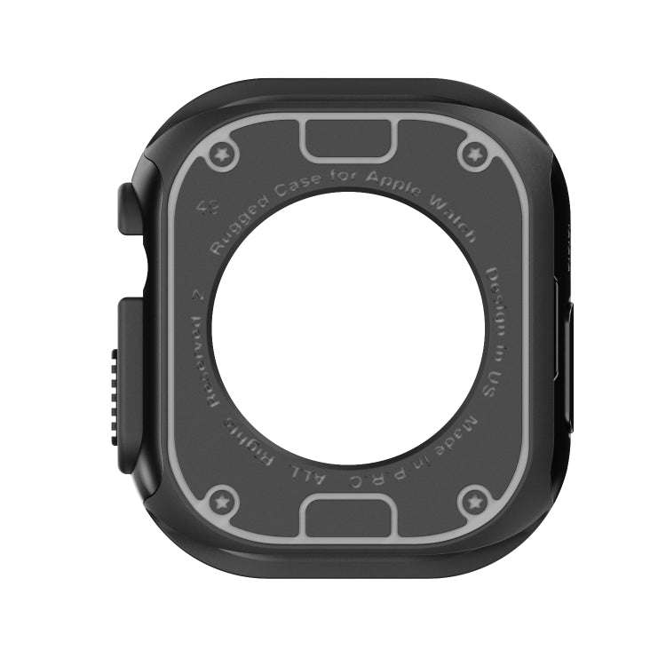 For Apple Watch Ultra 49mm 2-in-1 PC Hybrid TPU Armor Watch Case(Black)