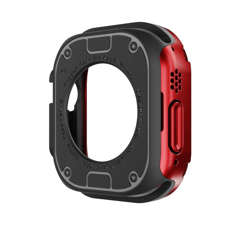 For Apple Watch Ultra 49mm 2-in-1 PC Hybrid TPU Armor Watch Case(Red)