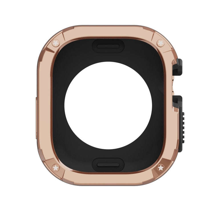 For Apple Watch Ultra 49mm 2-in-1 PC Hybrid TPU Armor Watch Case(Rose Gold)