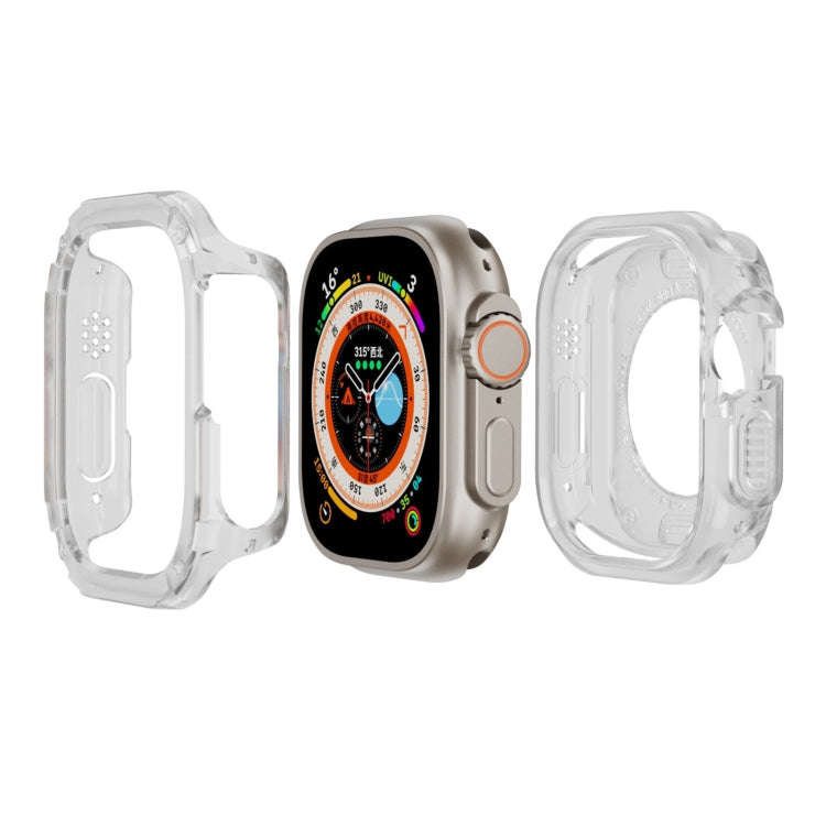 For Apple Watch Ultra 49mm 2-in-1 PC Hybrid TPU Armor Watch Case(Transparent)