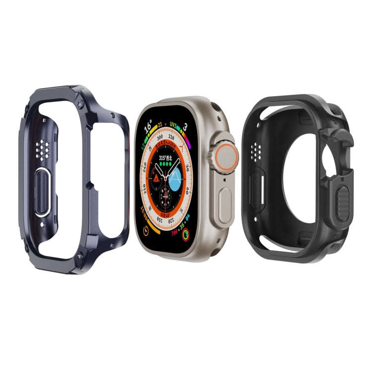 For Apple Watch Ultra 49mm 2-in-1 PC Hybrid TPU Armor Watch Case(Midnight Blue)