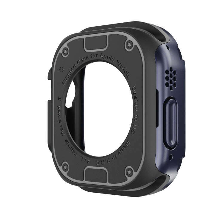 For Apple Watch Ultra 49mm 2-in-1 PC Hybrid TPU Armor Watch Case(Midnight Blue)