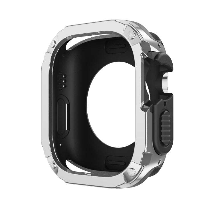 For Apple Watch Ultra 49mm 2-in-1 PC Hybrid TPU Armor Watch Case(Silver Gray)
