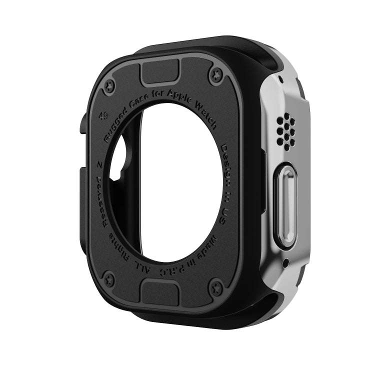 For Apple Watch Ultra 49mm 2-in-1 PC Hybrid TPU Armor Watch Case(Silver Gray)