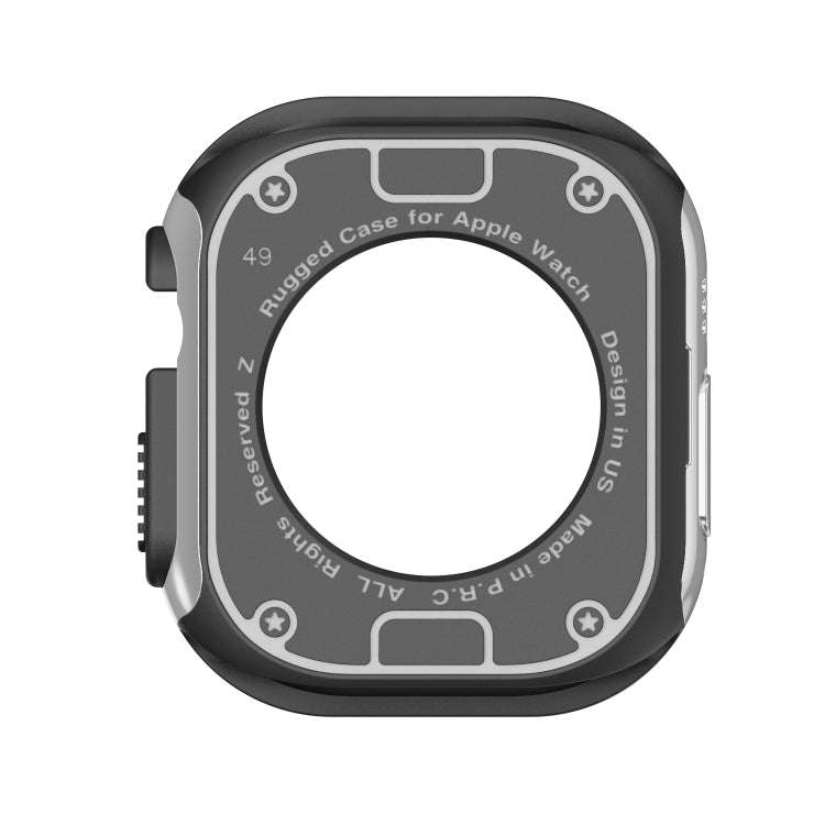 For Apple Watch Ultra 49mm 2-in-1 PC Hybrid TPU Armor Watch Case(Silver Gray)