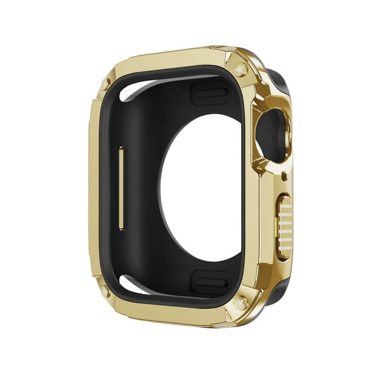 For Apple Watch Series 6 / 5 / 4 / SE 40mm 2-in-1 PC Hybrid TPU Armor Watch Case(Gold)