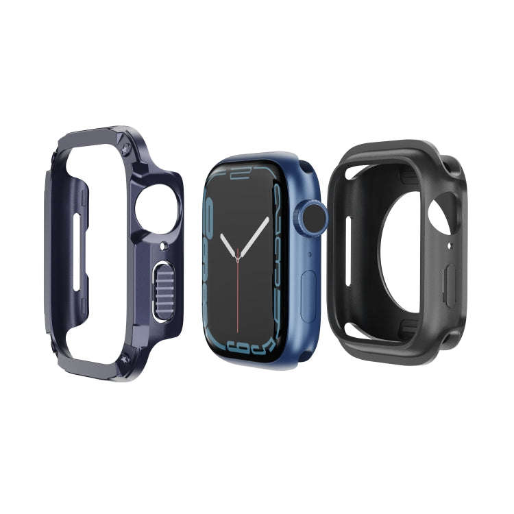 For Apple Watch Series 6 / 5 / 4 / SE 40mm 2-in-1 PC Hybrid TPU Armor Watch Case(Midnight Blue)