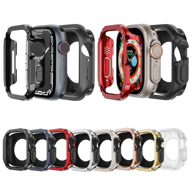 For Apple Watch Series 6 / 5 / 4 / SE 44mm 2-in-1 PC Hybrid TPU Armor Watch Case(Silver Gray)