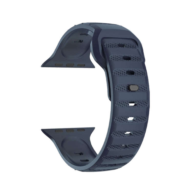 For Apple Watch 7 41mm Dot Texture Fluororubber Watch Band(Midnight Blue)