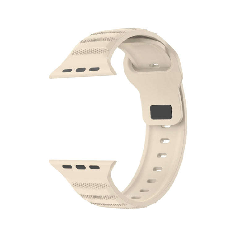 For Apple Watch 7 41mm Dot Texture Fluororubber Watch Band(Starlight)